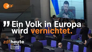Selenskyj-Rede vor Bundestag: Präsident der Ukraine wendet sich an Deutschland | ZDFheute live