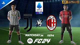 FC 24 - Juventus vs. Milan | Serie A Matchday 34 23/24 | PS5 [4K 60FPS]