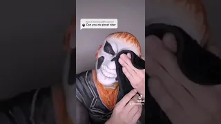 Reverse Makeup Removal of Ghost Rider body paint for Halloween #shorts