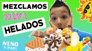 ICE CREAM CHALLENGE | DIVERTIDO HELADO GIGANTE con HELADOS Mini TINY Food RETOS VERANO  NeNo & PaPi