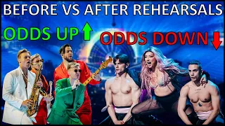 Eurovision 2022 Winning Odds Top 40 | BEFORE & AFTER Rehearsals
