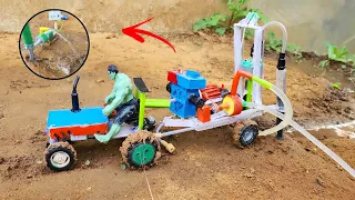 Diy tractor mini borewell drilling machine | Water pump | Science project