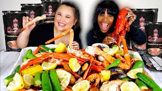 KING CRAB LEGS + SHRIMP + MUSSELS + SNOW CRAB SEAFOOD BOIL WITH BLOVESLIFE MUKBANG 먹방 EATING SHOW!