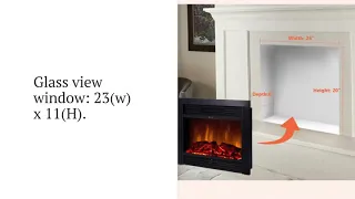 BEAMNOVA 28 5 Embedded Fireplace Electric Insert Heater Glass View Log Flame w  Remote Home