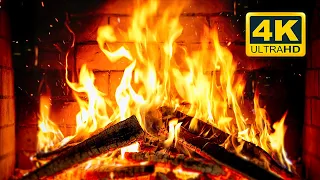 🔥 Cheminée confortable 4K (12 HEURES). Cheminée avec des sons de feu crépitants. Cheminée crépitante