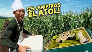 Intenté vender atol de elote en las calles de Honduras 🇭🇳🌽