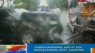NTG: Pampasaherong jeep at suv, nagsalpukan sa Pasig; 4, sugatan