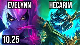 EVELYNN vs HECARIM (JUNGLE) | Rank 4 Eve, 12/1/5, Legendary | NA Challenger | v10.25