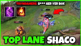 TRYNDAMERE DELİRDİ ! 1000 AP TOP LANE SHACO 🤡