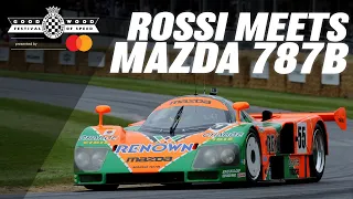Valentino Rossi drives wailing Mazda 787B Le Mans winner at FOS