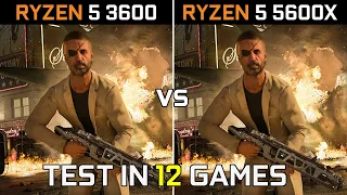 RYZEN 5 3600 vs RYZEN 5 5600X | RX 6700 XT 12GB | Test in 12 Games at 1080p | 2022