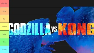 Godzilla VS Kong Strength and Power Tier List