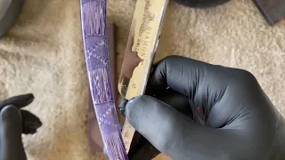 How to Hone Straight Razor H.Diamond 8000 - Belgium Blue Whetstone (vid 84)