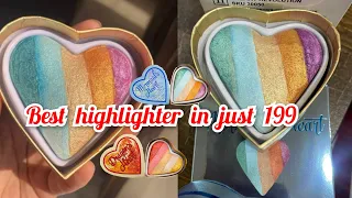 Mermaid heart highlighter I♥ Revolution ful review best or not? watch full video rainbow highlighter