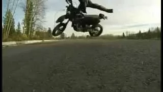 Supermoto drift fail - Highside crash!