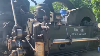 Ruston stationary engine running at MOT show Montfort 2022 (Netherlands)