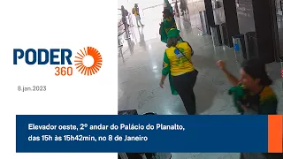 Elevador oeste, 2º andar do Palácio do Planalto, das 15h às 15h42min, no 8 de Janeiro