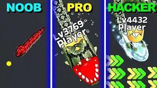 Snake Clash.io - NOOB vs PRO vs HACKER - Vaff Gameplay #531