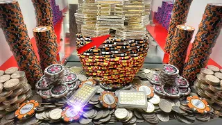 Massive golden Tower High Limit Coin Pusher