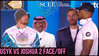 AJ BREAKS First! Usyk & Joshua 2 REMATCH FACE OFF  Staredown In Saudi - Press Conf. Highlights |