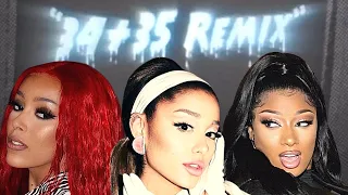 Ariana  Grande’s “34+35” Remix song features leaked..it will be Doja Cat & Megan Thee Stallion!🤔😱