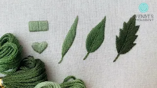 Mũi Bó Bạt & ứng dụng thêu lá - Satin Stitch & leaf embroidery