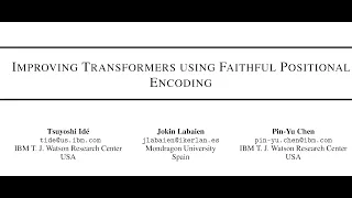 [QA] Improving Transformers using Faithful Positional Encoding