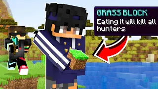 Minecraft Manhunt (1V2) But You Can EAT BLOCKS...