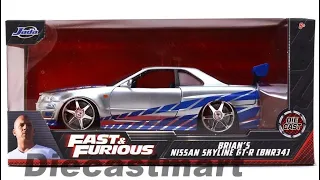 BRIAN'S NISSAN SKYLINE GT-R JADA TOYS 1/24 SCALE