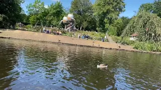 Swan boats at Heaton Park