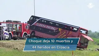 Conductor se queda dormido y provoca choque de autobús en Croacia; hay 10 muertos