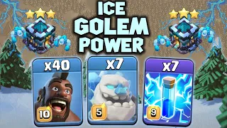 Lightning + Hog Riders + Ice Golem are SO STRONG at TH13! BEST TH13 war attack strategy 2020