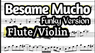 Besame Mucho Flute Violin Sheet Music Backing Track Play Along Partitura