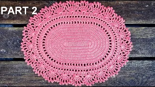 Romantic Oval Doily Placemat Crochet Tutorial Part 2 Round 7 - 13