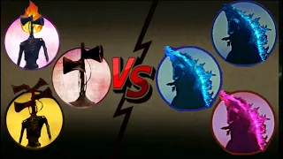 Legendary Siren Head Family Vs Godzilla Family