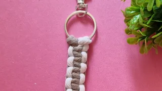 Easy Pattern Macrame Keychain Tutorial for Beginners#DIY#Macrame keychain