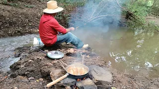 PESCARIA DE CURIMATÃ NAS CORRENTEZAS DESSE RIACHO NA VARA DE BAMBU