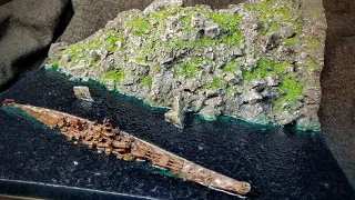 MARINE DIORAMA with an abandoned ship on a scale of 1/1200. How TO MAKE A HANDMADE DIORAMA?