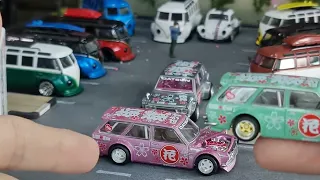 FirstLook KAIDO HOUSE X MINI GT 012 013 Datsun 510 Wagon HANAMI Pink and Green with CHASE!