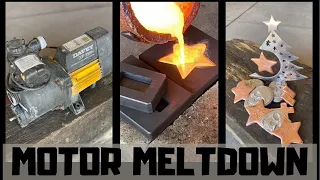 Motor Melt Down - Trash To Treasure - Christmas Casting - ASMR Metal Melting - Copper Aluminum