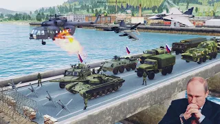 🔴Russian Ammunition and Missile vehicles Convoy Badly Destroyed by Ukrainian Hunter Fighter Jet|GTA5