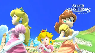 Super Smash Bros Ultimate Peach vs Daisy Mega Heavy at Delfino Plaza CPU Level 6