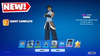 How to get Korra Skin in Fortnite - How to Complete All Korra quests Page 1 & 2 Avatar Quest