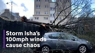 Storm Isha: Parts of UK hit by strongest winds in decades - with Storm Jocelyn on the way