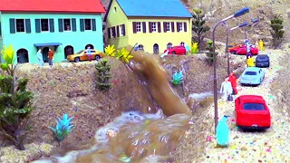 Mini Town Total Flood Disaster - Dam Breach Movie