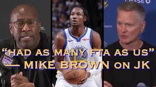 “Kuminga had as many FTA as us” — MIKE BROWN; KERR on CP3: “frankly, we need his leadership; J-Rob