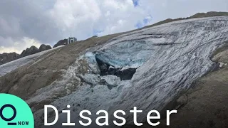 Moment Glacier Chunk Broke Loose and Slid Down Mountainside in Italy