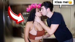 KISSING MY GIRLFRIEND IN THE MIDDLE OF AN ARGUMENT *TO SEE HER REACTION!*