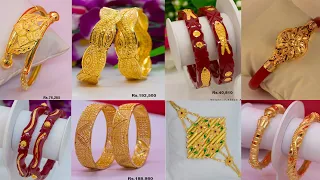 Latest Gold bangles designs with collection 2024 | gold jewellery collection | #todayfashion