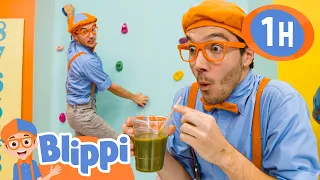 Blippi Secret Rock Climbing Milkshake | Blippi - Sports & Games Cartoons for Kids